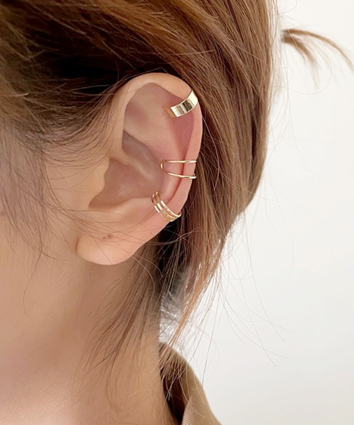 florist（フローリスト）の「人気アシンメトリー3連イヤーカフ/片耳用3点セット（イヤーカフ・レディース・ゴールド系6/ゴールド系1/ゴールド系5/ゴールド系2/ゴールド系4/ゴールド系7/ゴールド系8/シルバー系1/シルバー系2/ゴールド系3/ゴールド系9・FREE）」の4枚目の写真