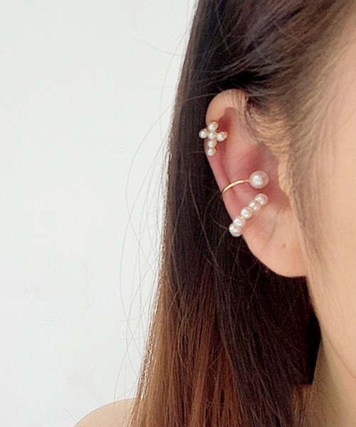 florist（フローリスト）の「人気アシンメトリー3連イヤーカフ/片耳用3点セット（イヤーカフ・レディース・ゴールド系6/ゴールド系1/ゴールド系5/ゴールド系2/ゴールド系4/ゴールド系7/ゴールド系8/シルバー系1/シルバー系2/ゴールド系3/ゴールド系9・FREE）」の5枚目の写真