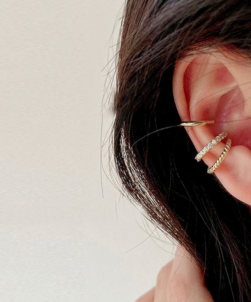 florist（フローリスト）の「人気アシンメトリー3連イヤーカフ/片耳用3点セット（イヤーカフ・レディース・ゴールド系6/ゴールド系1/ゴールド系5/ゴールド系2/ゴールド系4/ゴールド系7/ゴールド系8/シルバー系1/シルバー系2/ゴールド系3/ゴールド系9・FREE）」の8枚目の写真