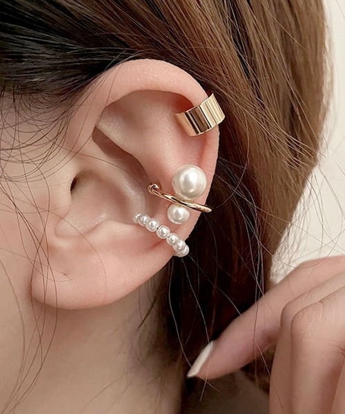 florist（フローリスト）の「人気アシンメトリー3連イヤーカフ/片耳用3点セット（イヤーカフ・レディース・ゴールド系6/ゴールド系1/ゴールド系5/ゴールド系2/ゴールド系4/ゴールド系7/ゴールド系8/シルバー系1/シルバー系2/ゴールド系3/ゴールド系9・FREE）」の9枚目の写真