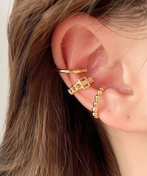 florist（フローリスト）の「人気アシンメトリー3連イヤーカフ/片耳用3点セット（イヤーカフ・レディース・ゴールド系6/ゴールド系1/ゴールド系5/ゴールド系2/ゴールド系4/ゴールド系7/ゴールド系8/シルバー系1/シルバー系2/ゴールド系3/ゴールド系9・FREE）」の10枚目の写真