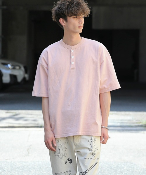 WAIPER.inc（ワイパーインク）の「GOOD WEAR　ヘンリーネック S/S SUPER BIG TEE 2w7-13243　USAコットン（Tシャツ/カットソー・メンズ・ブラック/グレイッシュベージュ/杢グレー/チャコールグレー/ホワイト/ネイビー/グリーン系その他/ダークグリーン/ライトピンク/ブルー系その他/グレー系その他/カーキブラウン・S/M/L/XL）」の12枚目の写真