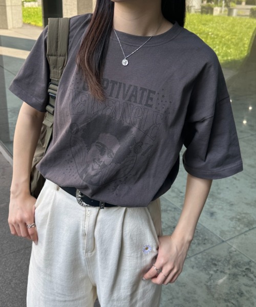 kutir（クティール）の「アソートプリントTシャツ（Tシャツ/カットソー・レディース・ホワイト/ホワイト系その他/オートミール/グレー系その他/ブルー/チャコールグレー・FREE）」の7枚目の写真