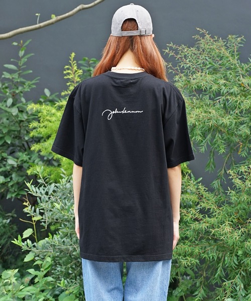 ＋81BRANCA（ハチイチブランカ）の「▲+81BRANCA/ハチイチブランカ John Lennon portrait&sign big tee Tシャツ グラフィックＴシャツ（Tシャツ/カットソー・レディース・ホワイト/ブラック・FREE）」の4枚目の写真