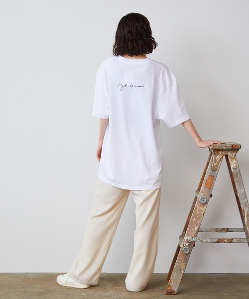 ＋81BRANCA（ハチイチブランカ）の「▲+81BRANCA/ハチイチブランカ John Lennon portrait&sign big tee Tシャツ グラフィックＴシャツ（Tシャツ/カットソー・レディース・ホワイト/ブラック・FREE）」の18枚目の写真