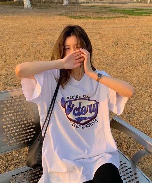 NinaetLina（ニナエリナ）の「半袖プリントカットソー（Tシャツ/カットソー・レディース・グレー/ブラウン/ホワイト・L/M/XL）」の10枚目の写真