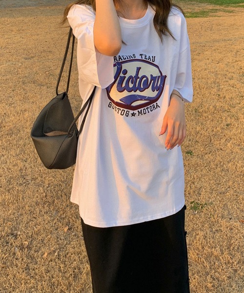 NinaetLina（ニナエリナ）の「半袖プリントカットソー（Tシャツ/カットソー・レディース・グレー/ブラウン/ホワイト・L/M/XL）」の9枚目の写真