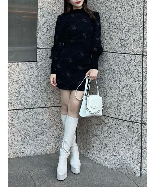 セール】EMロゴニットスカート（セットアップ可能）（スカート