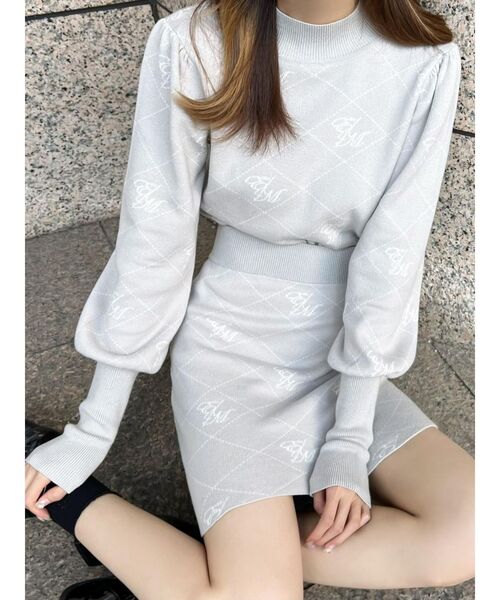 セール】EMロゴニットスカート（セットアップ可能）（スカート