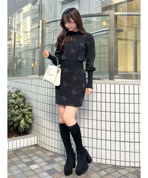 セール】EMロゴニットスカート（セットアップ可能）（スカート