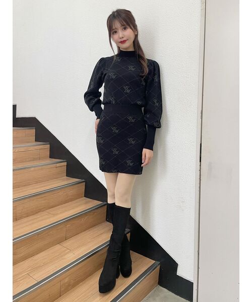 セール】EMロゴニットスカート（セットアップ可能）（スカート