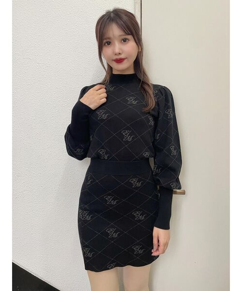 セール】EMロゴニットスカート（セットアップ可能）（スカート