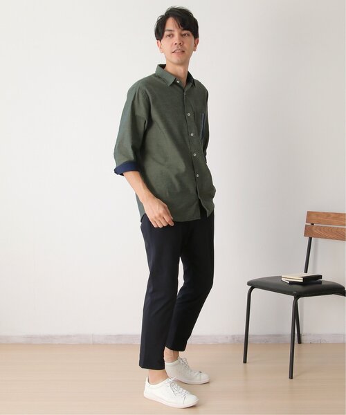 ikka(イッカ)の「7分リネン混切り替えポケットシャツ(シャツ/ブラウス・メンズ・ホワイト/ネイビー/オリーブ・S/M/L/XL)」の22枚目の写真