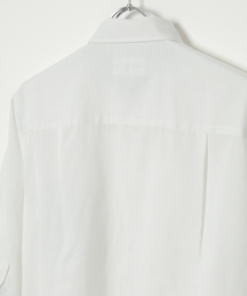 ikka(イッカ)の「7分リネン混切り替えポケットシャツ(シャツ/ブラウス・メンズ・ホワイト/ネイビー/オリーブ・S/M/L/XL)」の7枚目の写真