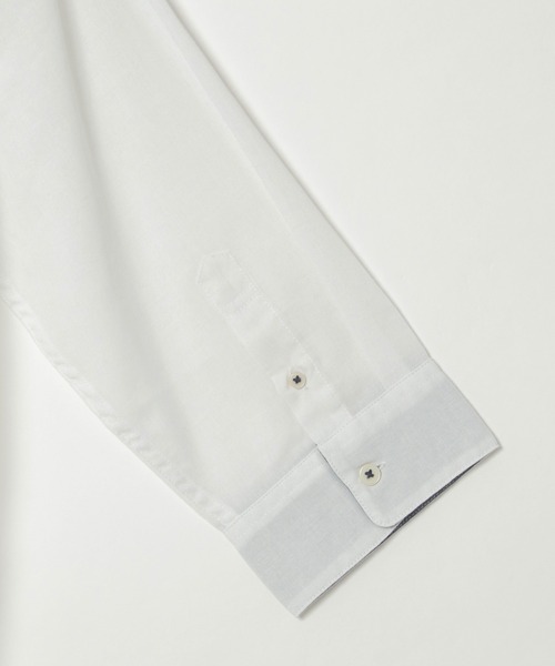 ikka(イッカ)の「7分リネン混切り替えポケットシャツ(シャツ/ブラウス・メンズ・ホワイト/ネイビー/オリーブ・S/M/L/XL)」の8枚目の写真