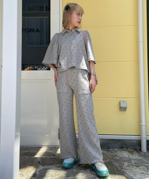 Candy Stripper（キャンディストリッパー）の「TINY FLOWERS WAFFLE パンツ（その他パンツ・レディース・ヘザーグレー/ライトブルー/ブラック・2）」の15枚目の写真