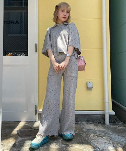 Candy Stripper（キャンディストリッパー）の「TINY FLOWERS WAFFLE パンツ（その他パンツ・レディース・ヘザーグレー/ライトブルー/ブラック・2）」の17枚目の写真