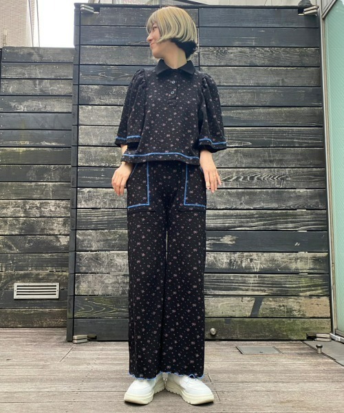 Candy Stripper（キャンディストリッパー）の「TINY FLOWERS WAFFLE パンツ（その他パンツ・レディース・ヘザーグレー/ライトブルー/ブラック・2）」の22枚目の写真