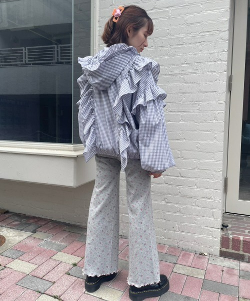 Candy Stripper（キャンディストリッパー）の「TINY FLOWERS WAFFLE パンツ（その他パンツ・レディース・ヘザーグレー/ライトブルー/ブラック・2）」の16枚目の写真