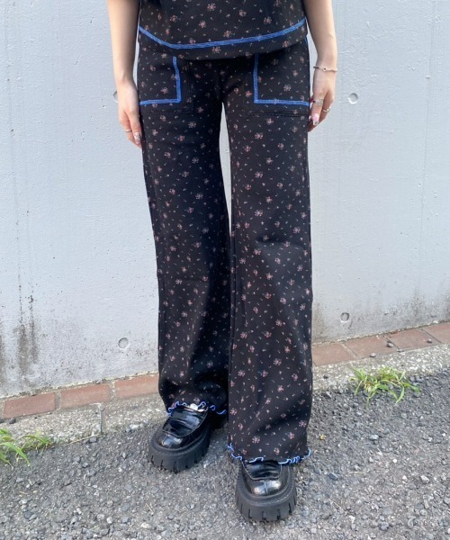 Candy Stripper（キャンディストリッパー）の「TINY FLOWERS WAFFLE パンツ（その他パンツ・レディース・ヘザーグレー/ライトブルー/ブラック・2）」の10枚目の写真