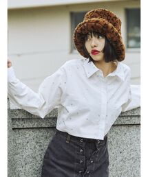 jouetie | ラインストーンクロップドシャツ(シャツ/ブラウス)