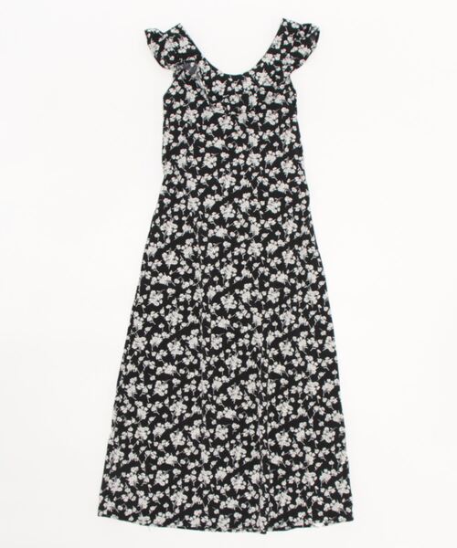 LOPASS(ロパス)の「花柄プリントフリルアップワンピース(ワンピース・レディース・ブラック・M/L)」の6枚目の写真