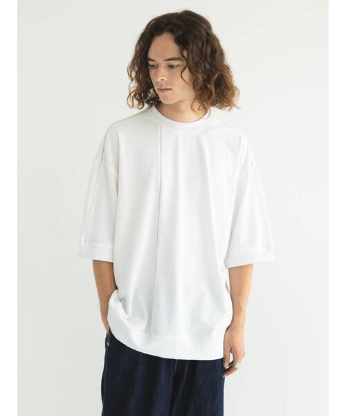 CRAFT STANDARD BOUTIQUE(クラフトスタンダードブティック)の「リサイクル切り替えH/S TEE-A(Tシャツ/カットソー・メンズ・ブラック/オフホワイト/杢グレー・M/L/XL)」の7枚目の写真