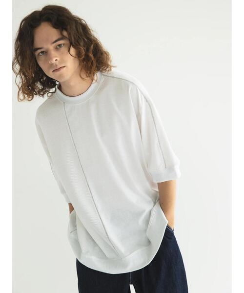 CRAFT STANDARD BOUTIQUE(クラフトスタンダードブティック)の「リサイクル切り替えH/S TEE-A(Tシャツ/カットソー・メンズ・ブラック/オフホワイト/杢グレー・M/L/XL)」の8枚目の写真