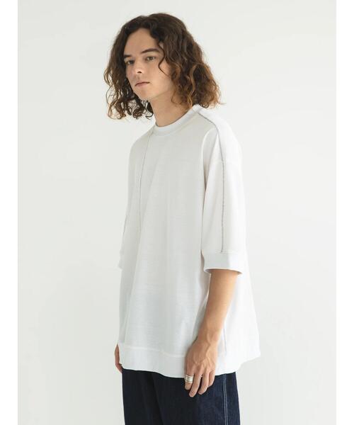 CRAFT STANDARD BOUTIQUE(クラフトスタンダードブティック)の「リサイクル切り替えH/S TEE-A(Tシャツ/カットソー・メンズ・ブラック/オフホワイト/杢グレー・M/L/XL)」の9枚目の写真