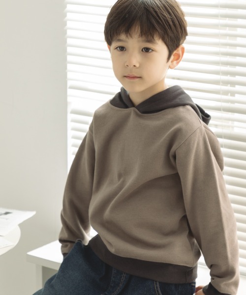 pairmanon（ペアマノン）の「フード付き プリント プルパーカー（パーカー・キッズ・ライトパープル/グリーン系その他2/ピンク/パープル/ブラック/モカ/ライトグリーン/ブルー系その他/ブラウン系その他2/ブルー/ダークブルー・110/120/100/150/90/130/140）」の4枚目の写真