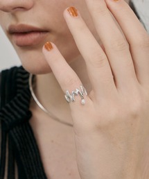 loni | 【金属アレルギー対応】Grass pearl pinky ring/パールデザインピンキーリング(リング)