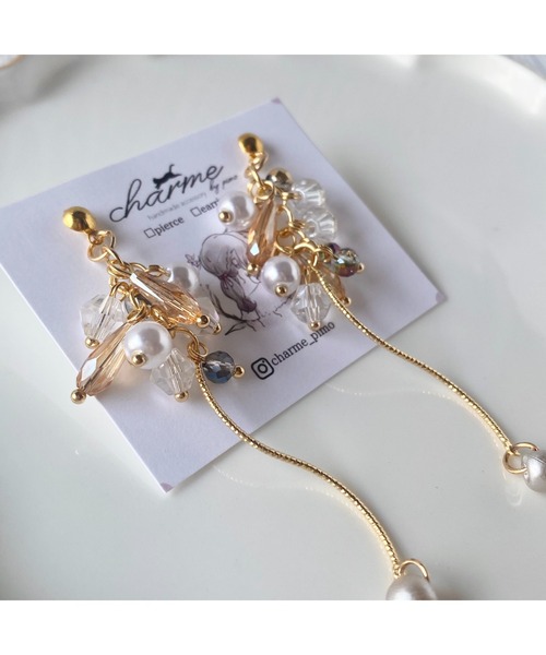 tone(トーン)の「【charme by pimo 】天然石 ピアス(MA)(ピアス(両耳用)・レディース・ゴールド・FREE)」の5枚目の写真