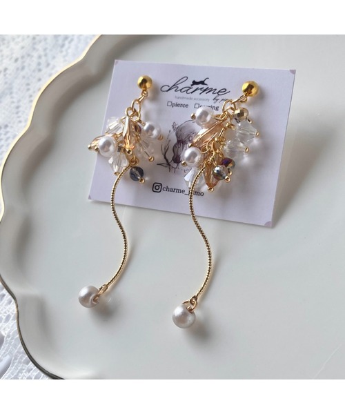 tone(トーン)の「【charme by pimo 】天然石 ピアス(MA)(ピアス(両耳用)・レディース・ゴールド・FREE)」の6枚目の写真