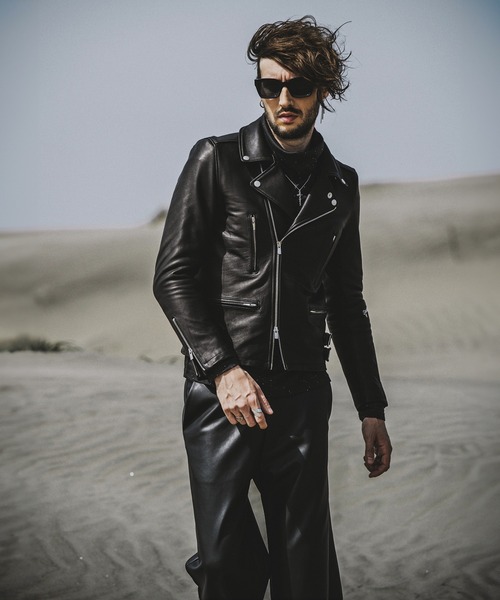 NO ID.（ノーアイディ）の「ライトニングWライダースJKT（ライダースジャケット・メンズ・ネイビー/ブラック・1/3/2）」の20枚目の写真