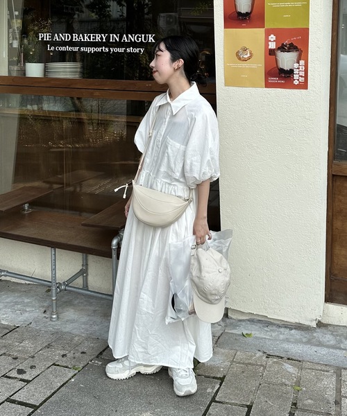 lawgy(ラウジー)の「puff sleeve shirt op(ワンピース・レディース・ホワイト/ベージュ/ブラック・FREE)」の20枚目の写真