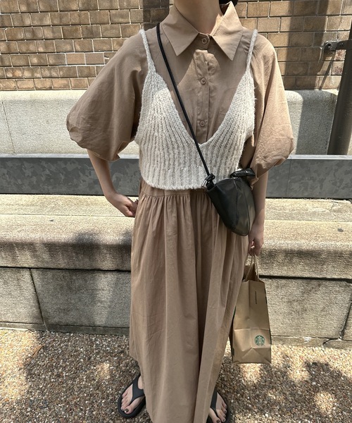 lawgy(ラウジー)の「puff sleeve shirt op(ワンピース・レディース・ホワイト/ベージュ/ブラック・FREE)」の11枚目の写真