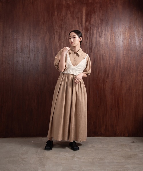 lawgy(ラウジー)の「puff sleeve shirt op(ワンピース・レディース・ホワイト/ベージュ/ブラック・FREE)」の19枚目の写真