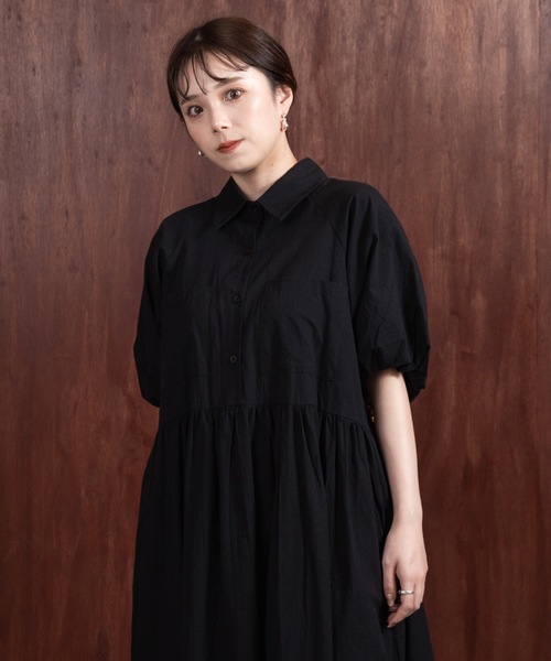 lawgy(ラウジー)の「puff sleeve shirt op(ワンピース・レディース・ホワイト/ベージュ/ブラック・FREE)」の16枚目の写真