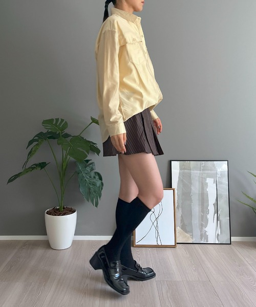 Jewelobe(ジュエローブ)の「ヨークフラップセミグロシーオーバーシャツ(シャツ/ブラウス・レディース・ピンク/ブラック/ブルー/イエロー・FREE)」の18枚目の写真