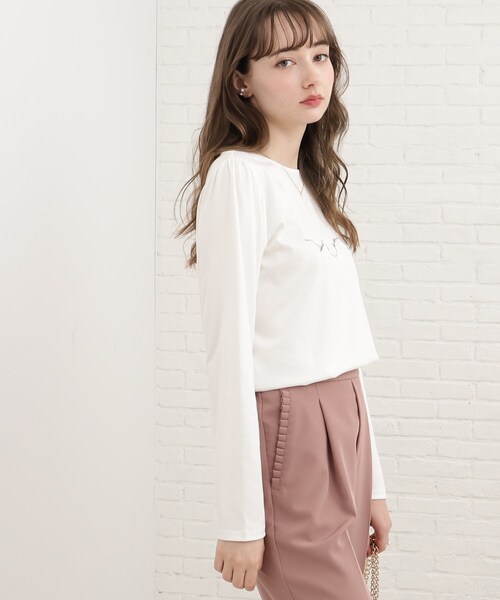 couture brooch（クチュールブローチ）の「◆アソート柄デザインロンT（Tシャツ/カットソー・レディース・ホワイト系8/チャコールグレー/オフホワイト/ピンク・38/40/42）」の20枚目の写真