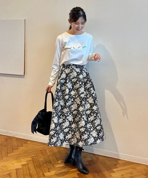 couture brooch（クチュールブローチ）の「◆アソート柄デザインロンT（Tシャツ/カットソー・レディース・ホワイト系8/チャコールグレー/オフホワイト/ピンク・38/40/42）」の6枚目の写真