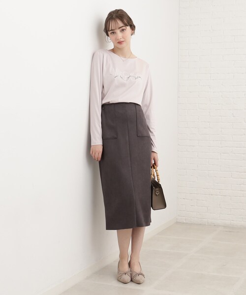 couture brooch（クチュールブローチ）の「◆アソート柄デザインロンT（Tシャツ/カットソー・レディース・ホワイト系8/チャコールグレー/オフホワイト/ピンク・38/40/42）」の17枚目の写真