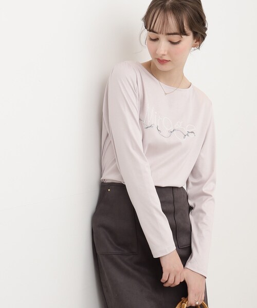 couture brooch（クチュールブローチ）の「◆アソート柄デザインロンT（Tシャツ/カットソー・レディース・ホワイト系8/チャコールグレー/オフホワイト/ピンク・38/40/42）」の8枚目の写真