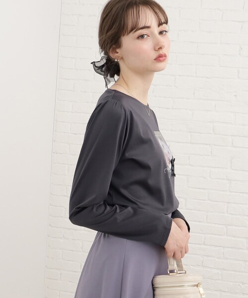 couture brooch（クチュールブローチ）の「◆アソート柄デザインロンT（Tシャツ/カットソー・レディース・ホワイト系8/チャコールグレー/オフホワイト/ピンク・38/40/42）」の9枚目の写真