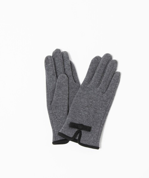 NOLLEY’S（ノーリーズ）の「リボンジャージグローブ（手袋・レディース・グレー/ブラック/ネイビー・FREE）」の3枚目の写真