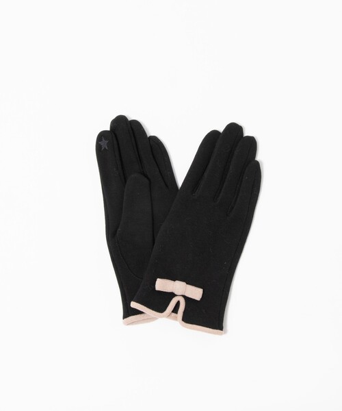 NOLLEY’S（ノーリーズ）の「リボンジャージグローブ（手袋・レディース・グレー/ブラック/ネイビー・FREE）」の4枚目の写真