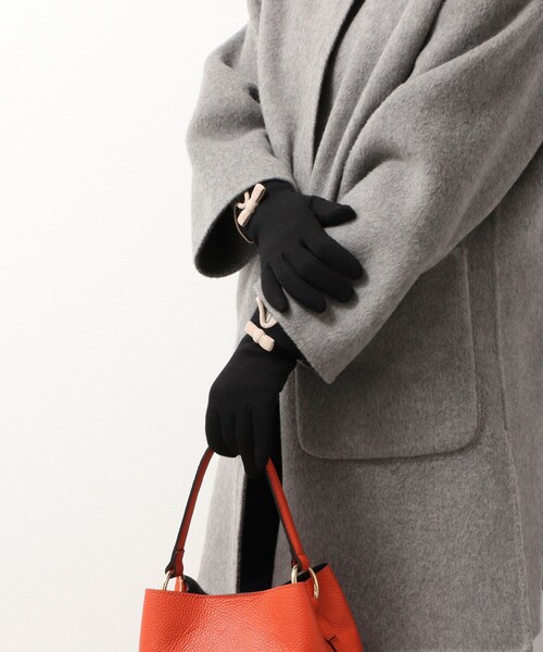 NOLLEY’S（ノーリーズ）の「リボンジャージグローブ（手袋・レディース・グレー/ブラック/ネイビー・FREE）」の12枚目の写真