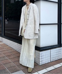 Ameri | UND CROSS NECK CROCHET KNIT DRESS(ワンピース)