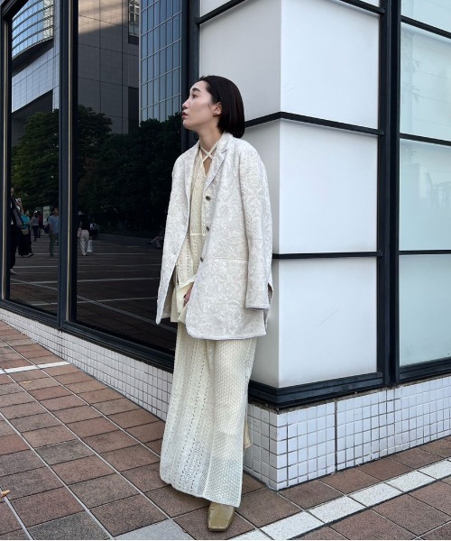 Ameri（アメリ）の「UND CROSS NECK CROCHET KNIT DRESS（ワンピース・レディース・レッド/ブラック/オフホワイト・MEDIUM/SMALL）」の22枚目の写真