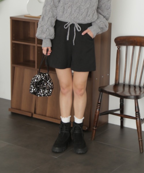 FREE'S MART（フリーズマート）の「ハイウエストショートパンツ（その他パンツ・レディース・キナリ/ダークベージュ/ブラック/グレー/ライトグレー/ダークネイビー・マルチサイズ）」の7枚目の写真